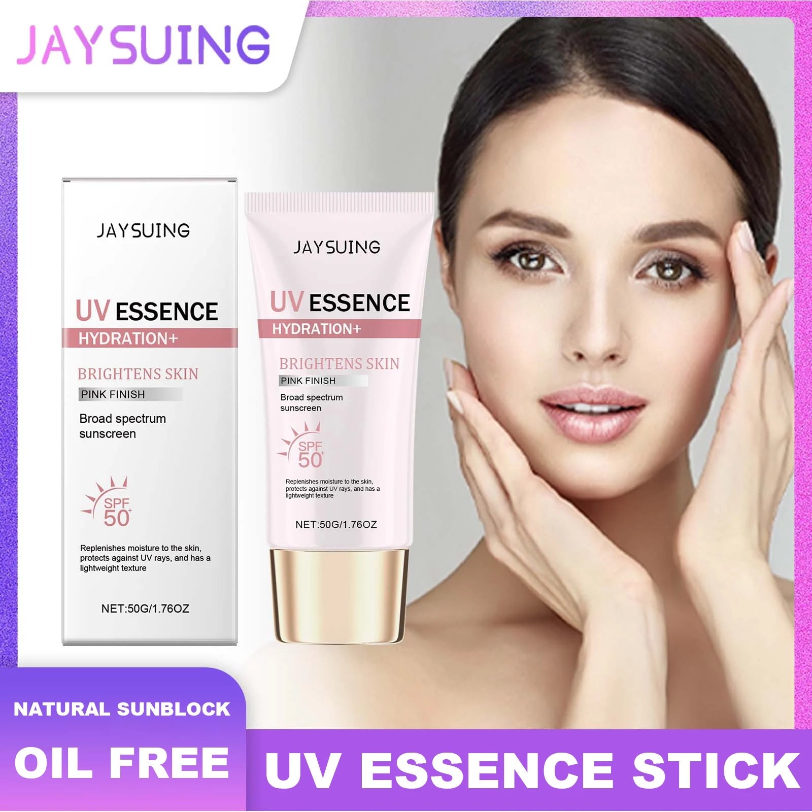 Jaysuing UV Essence Stick SPF 50+ Hydrating Oil Free Anti Sun Natural Sunblock Facial Moisturizer Soothing Skin Care Beauty Halalzen