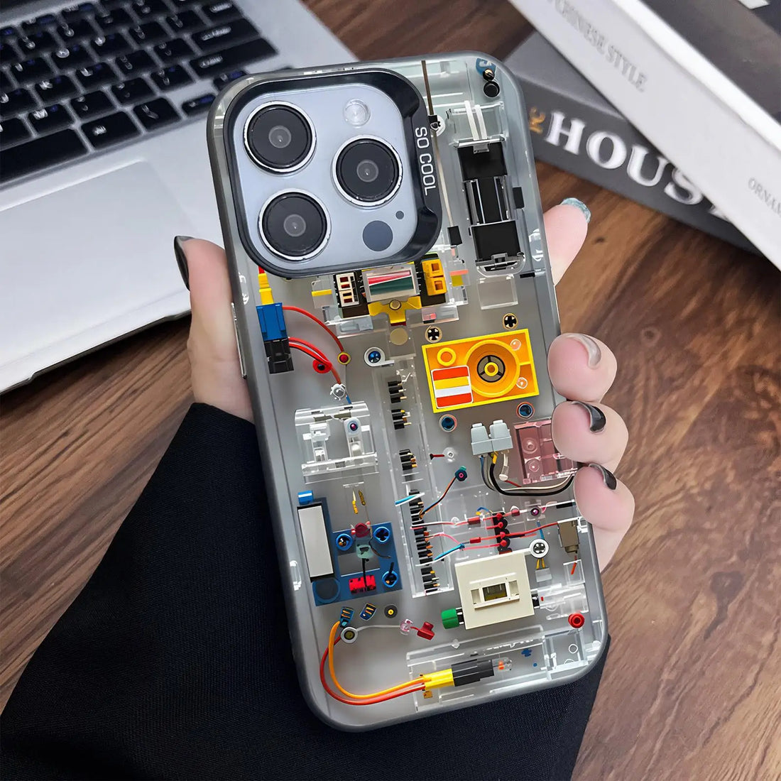 Mechanical Structure Pattern Phone Case, Anti-drop Phone Protective Compatible with IPhone 16 Pro Max 15 Pro 14Plus 13 12 11