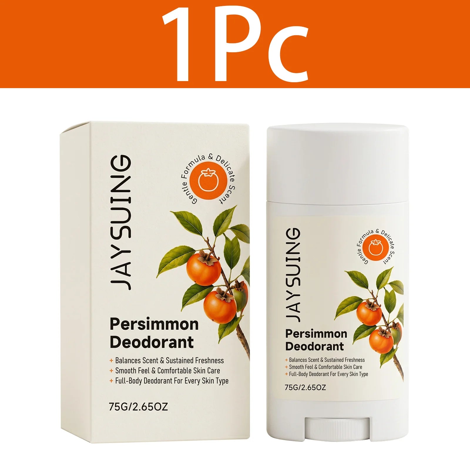 Persimmon Extract Underarm Deodorant Cream Stick Body Odor Neutralizer Soothing Underarm Care For Bad Smell Sweat Odor Removal