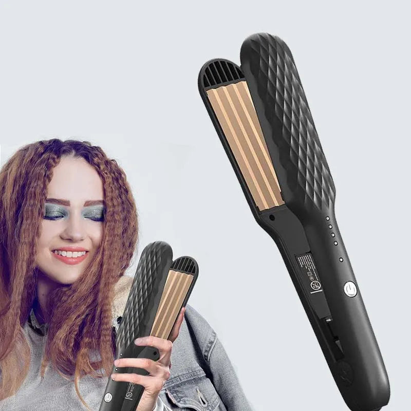 Hair Iron 3D Hair Crimper Professional Volumizing Curling Iron Corn Perm Fluffy Splint Flat Iron Hair Styling Tools Halalzen