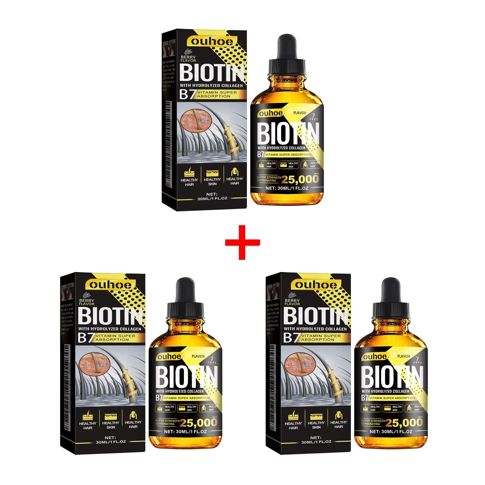 OUHOE Collagen B7 Vitamin Hair Essential Oil Moisturizing Soften Improve Hair Loss Thinning Regrowth Nutrition Hair Care Liquid Halalzen
