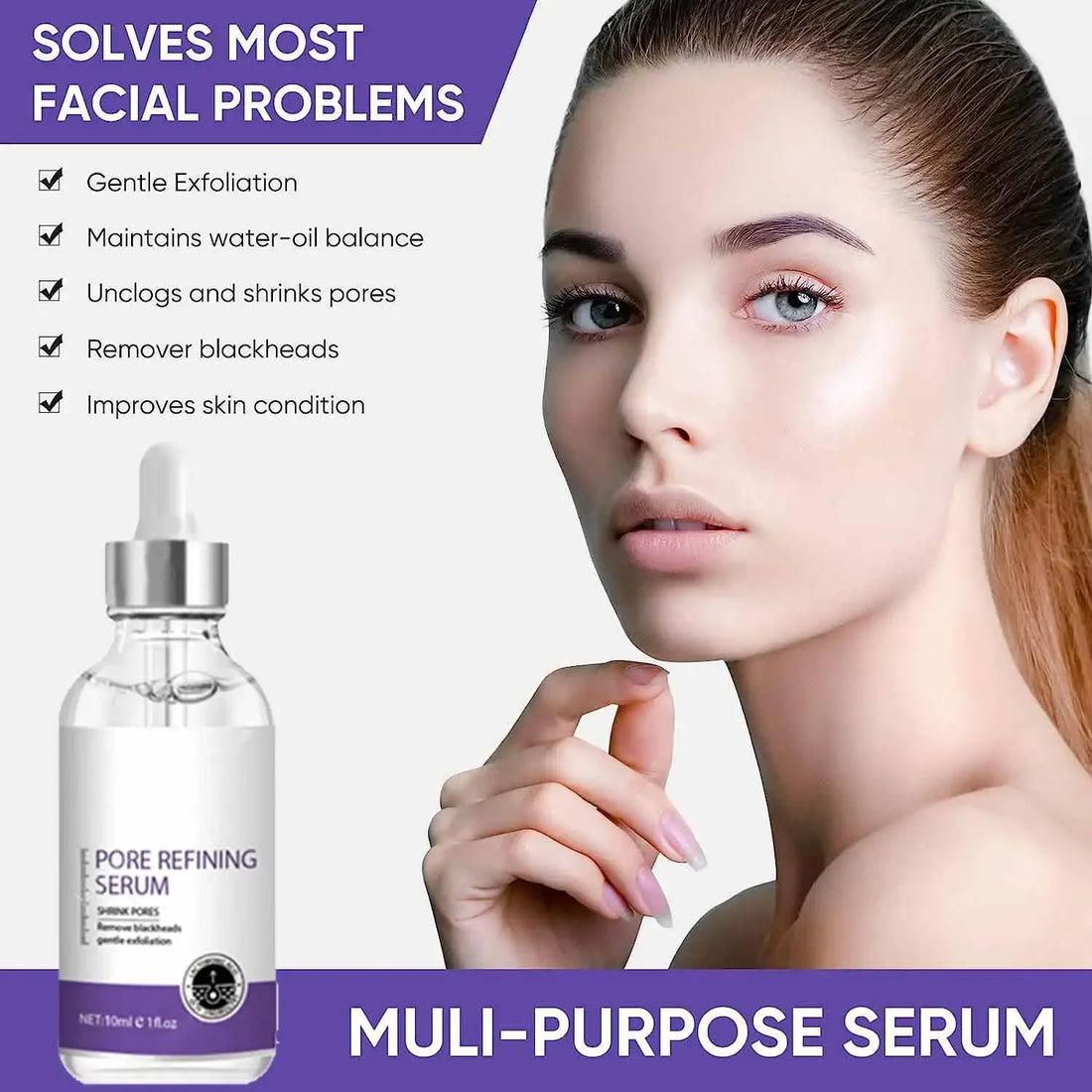 2025 H0T sellPore Shrinking Serum Large Pores Tightening Facial Pore Minimizing Essence Skin Care Beauty Firm skin