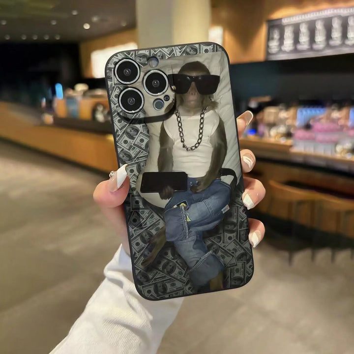 Monkey Pattern Phone Case, Anti-drop Soft Phone Case Protector Cover Compatible with IPhone 16 Pro Max 15 Pro 14Plus 13 12 11
