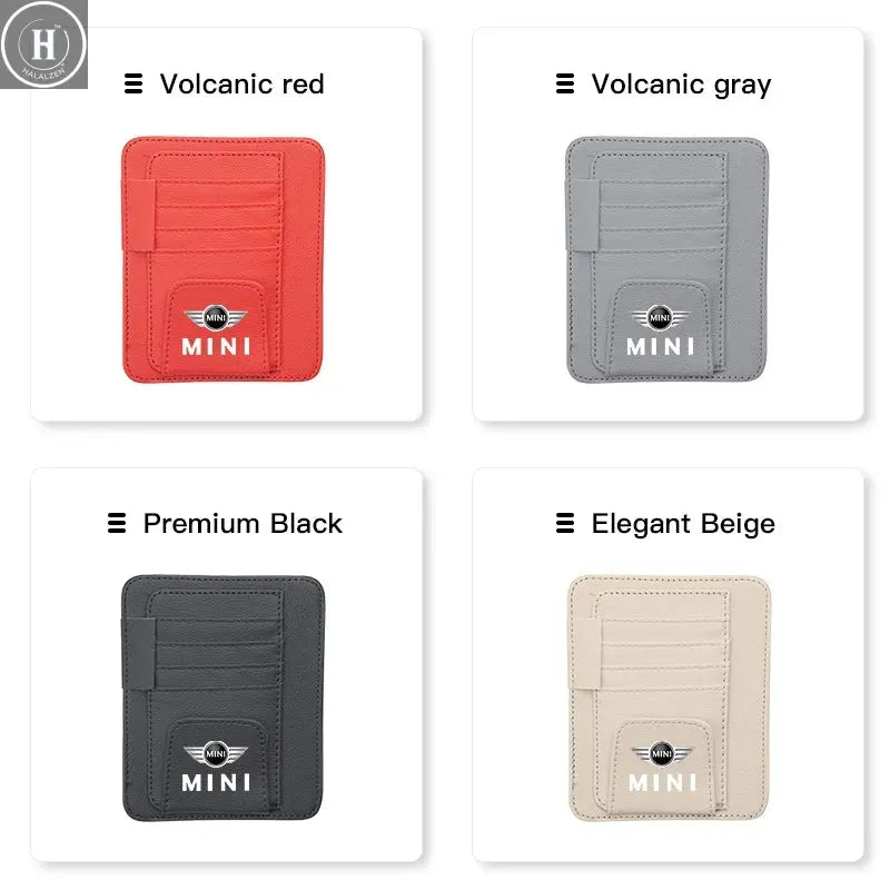 Car Sun Visor Glasses Storage Bag Card Ticket Holder Multi-pocket For Mini Cooper JCW Works R56 R50 F54 F55 F56 F57 F60 R52 R53 HALALZEN