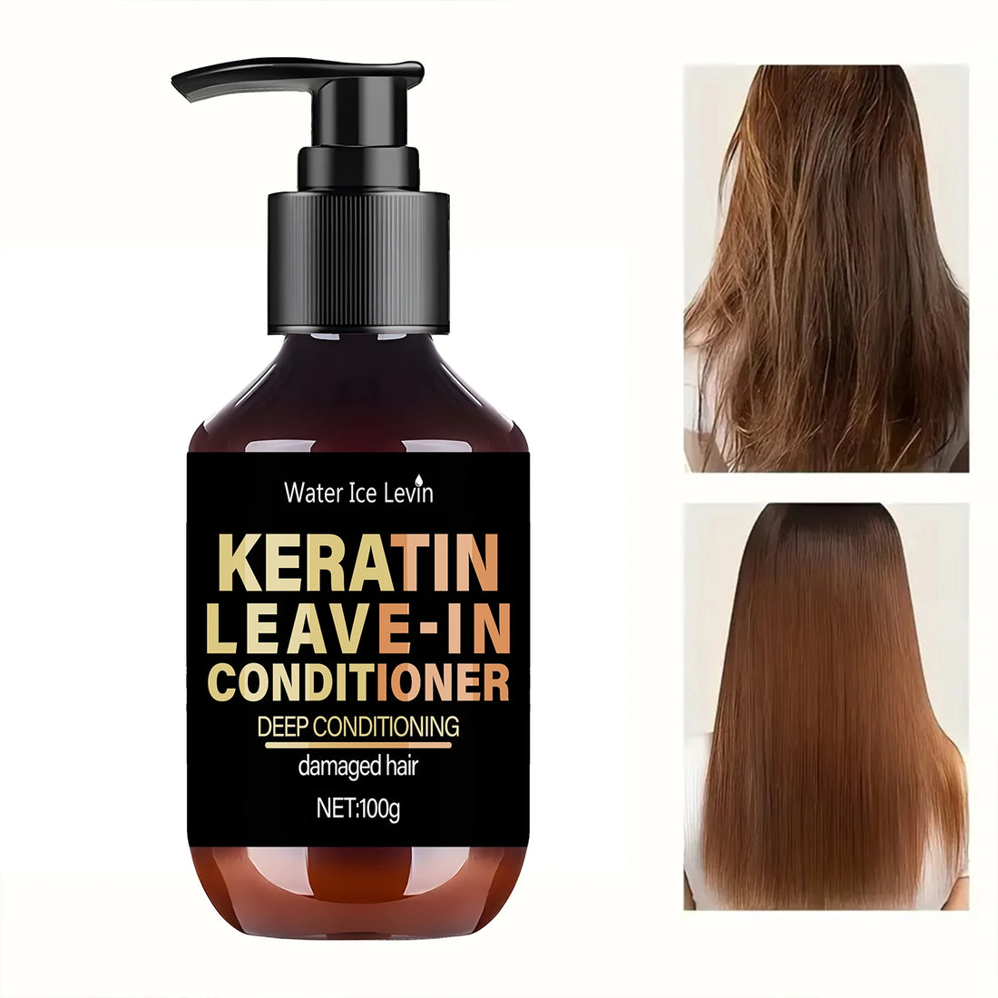 Keratin Leave-In Conditioner, Biotin & Collagen-Infused, Deeply Moisturizes Damaged Hair for Soft, Shiny Texture & Hair Charm