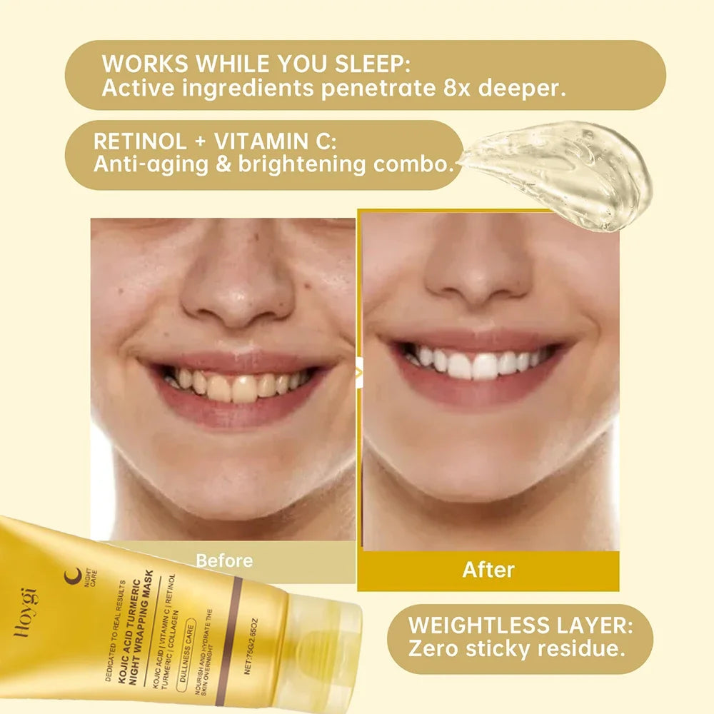 Turmeric Deep Collagen Mask Peel Off Mask Face Anti Wrinkle Lifting Korean Skin Care Masks Skin Firmnes For Nighttime Care Halalzen