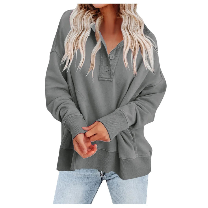 Hoodies Y2k Women Fashion Solid Color Long Sleeve Button Pocket Crease Sweatshirt Top Sudaderas De Mujer