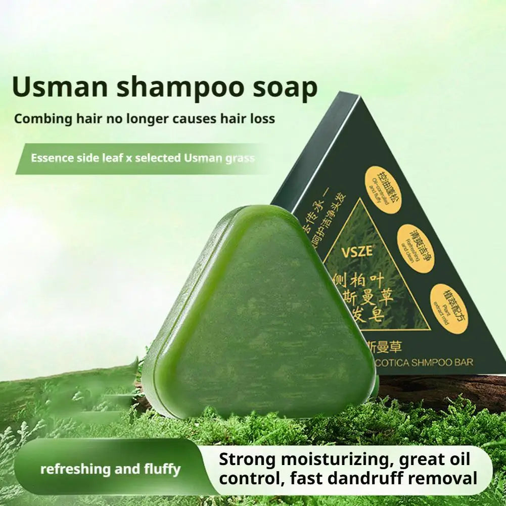 1/2/3/4/5/10pcs Natural Cacumen Platycladi Usma Grass Shampoo Bar Traditional Cold-Processing Silicone-Free Hair Care Soap Halalzen