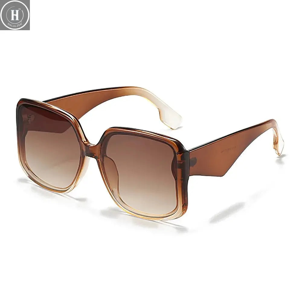 2025 New In Sunglasses for Women Unique Double Frame Design Sunglasses with Oversized Frame and Gradient Lenses UV400 HALALZEN