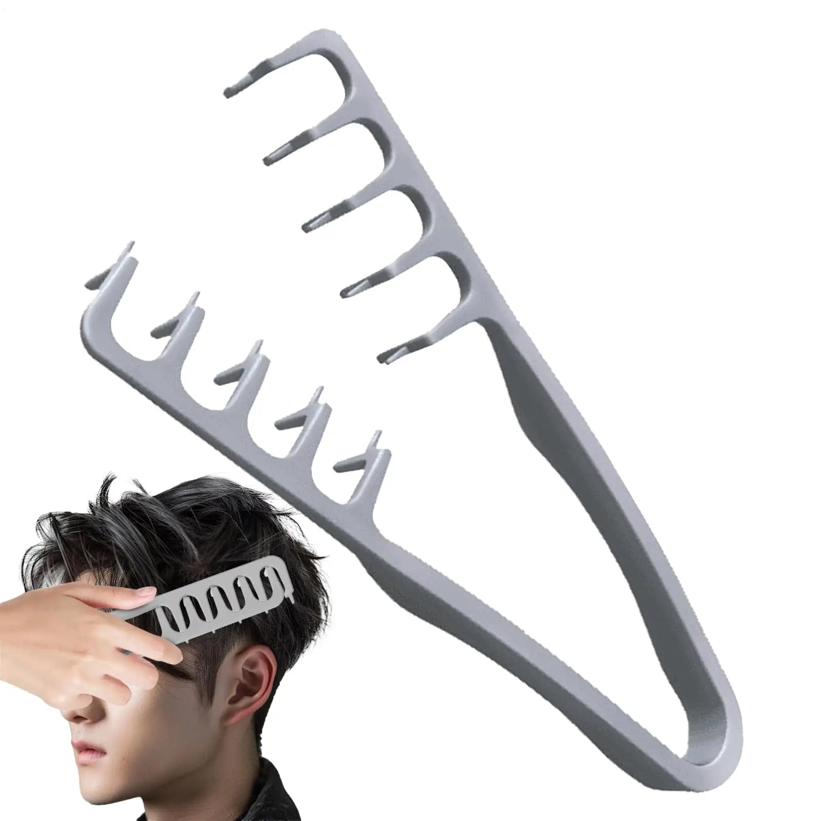 Texture Styling Comb for Men, Wide Tooth Comb, Volume Curling Comb, Natural Wave Hair Brush, Ergonomic Sewn-In Cap Small Horse C