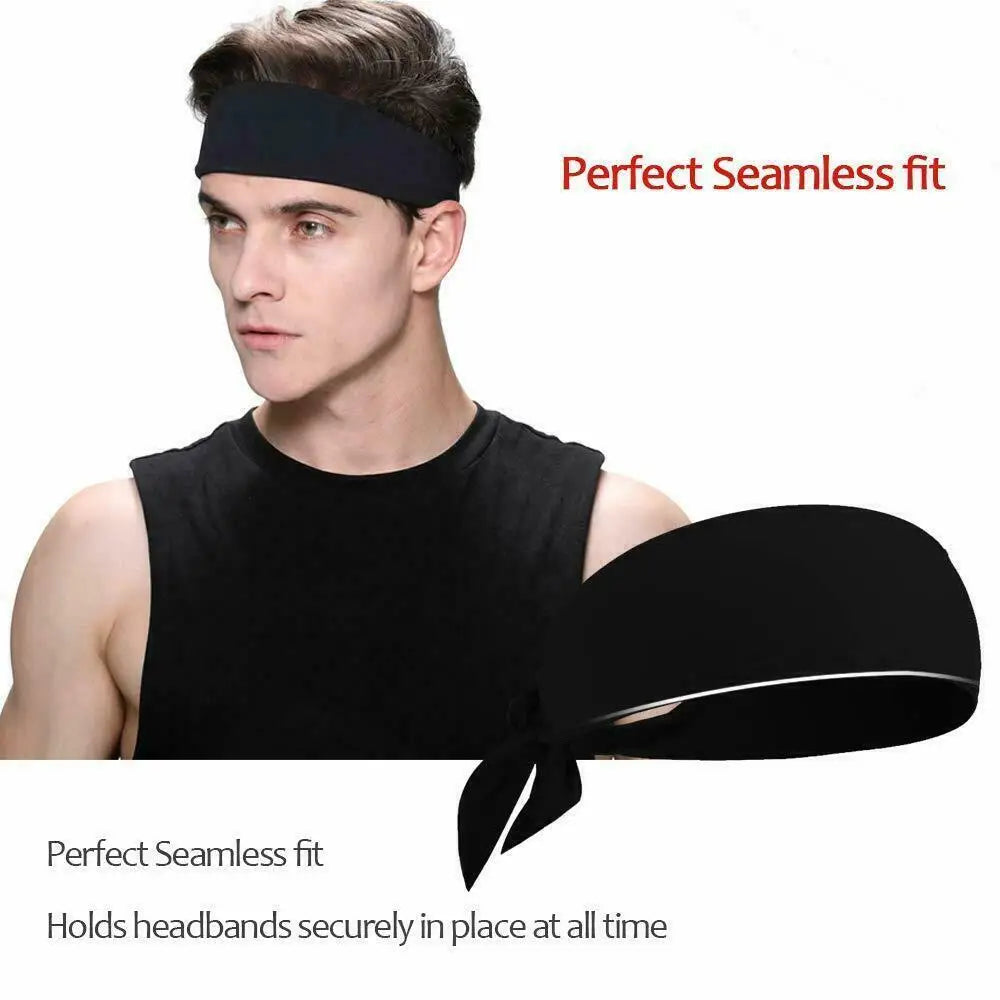 Men Women Sports Head Tie Headband Stretch Yoga Gym Hair Wrap Athletic Sweatband Elastic Gym Yoga Hairband Tennis Headwear