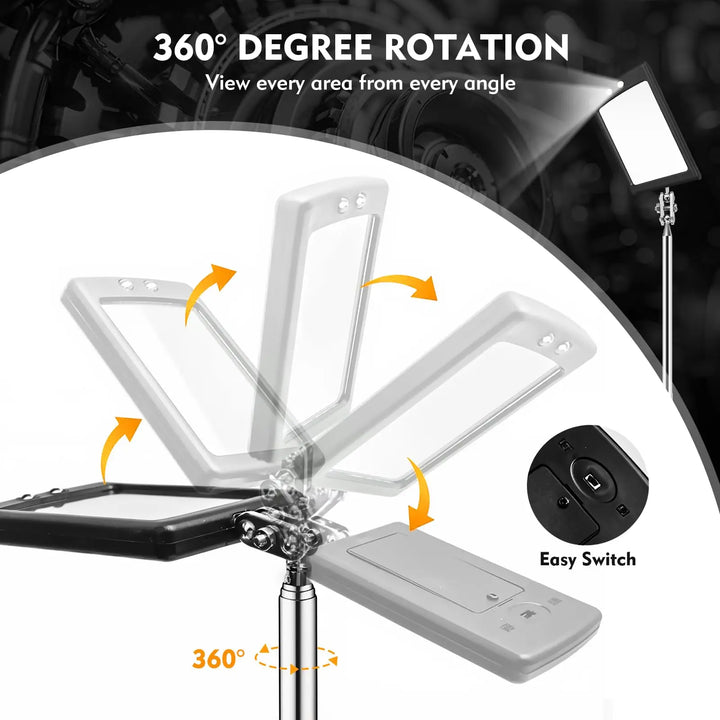 Espejo plegable de detección de 50 mm con reflector giratorio 360° Accesorio universal para reparación de automóviles Espejo telescópico para inspección inferior