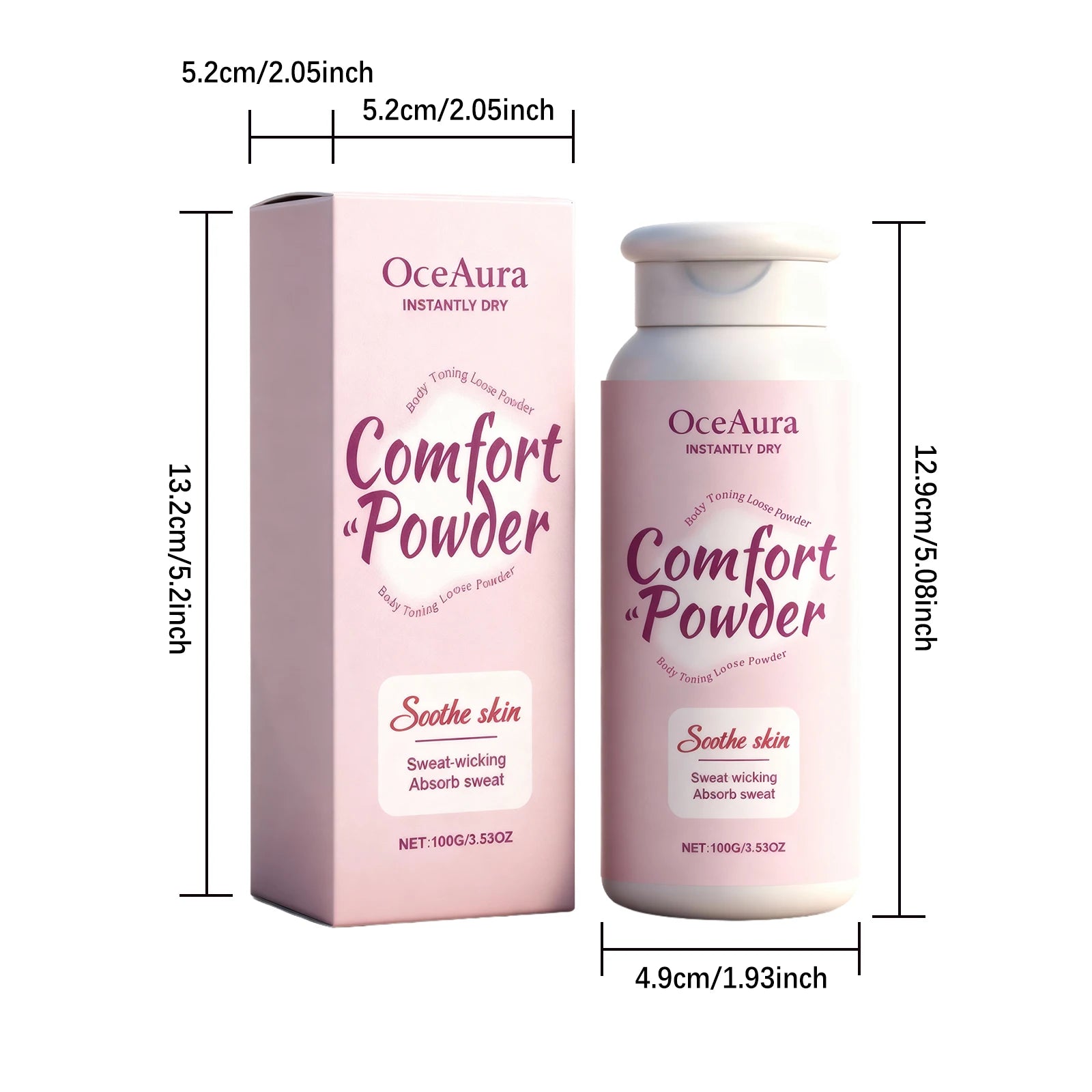 Comfort Powder All Over Body Powder Sweat Wicking Odor Resistant Chafing Prevention Talc-Free Dry Comfort for Women & Men