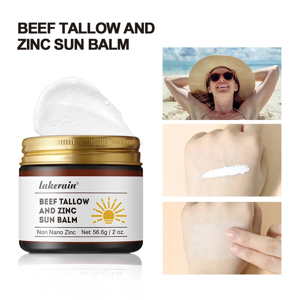 Sunscreen Makeup Beef Tallow and Zinc Sun Balm Sun Protection Moisturizing and Antioxidant Care for Your Skin Halalzen