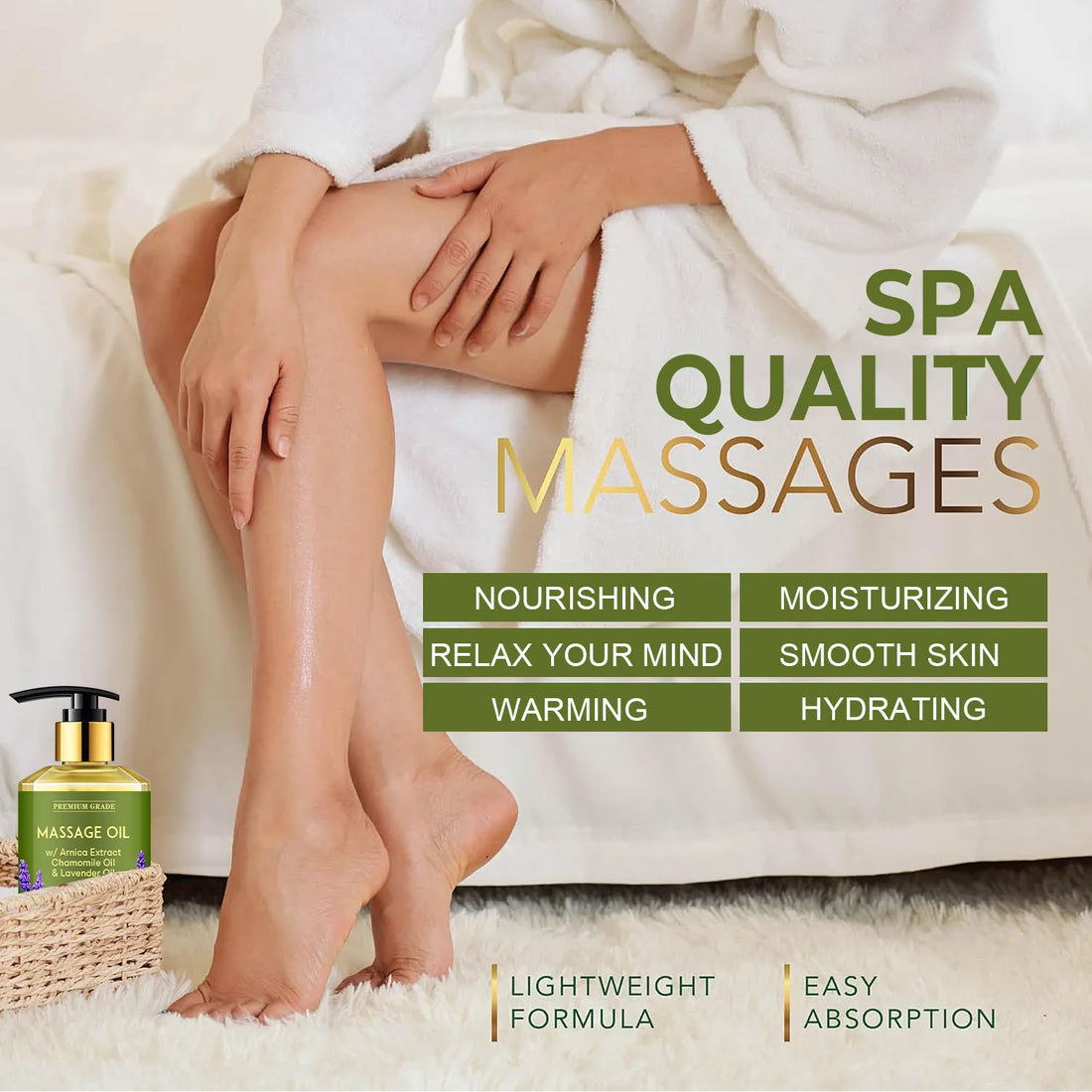 Chamomile and Lavender Essential Oil Massage Oil Nourishes the Skin, Relaxes the Mind and Relieves Muscle Tension 250ml