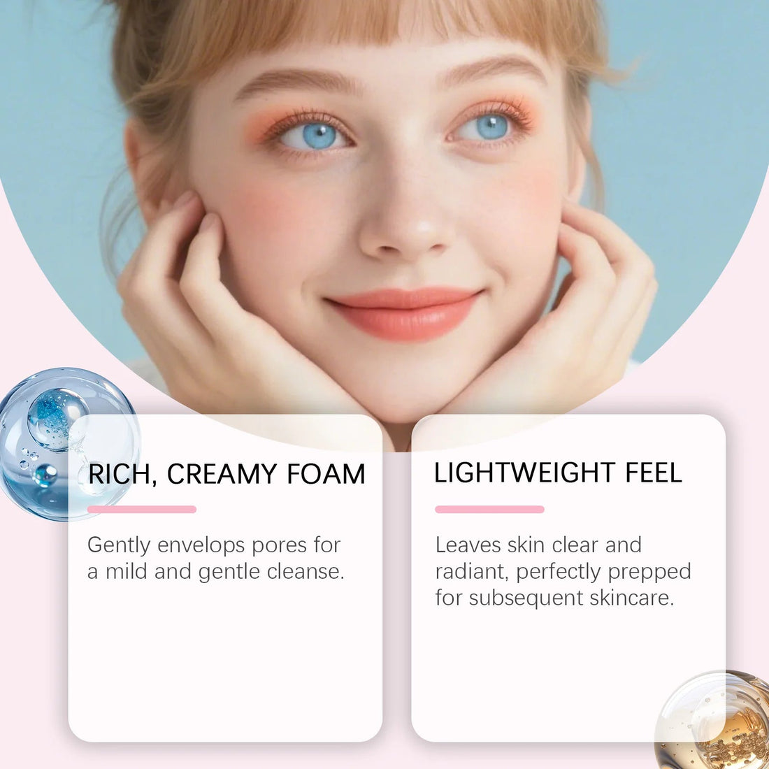 5-in-1 Moisturizing Cleanser - Rich Foam Light Texture Mild Non-Irritating Daily Gentle Hydrating Facial Cleansing Cream Halalzen