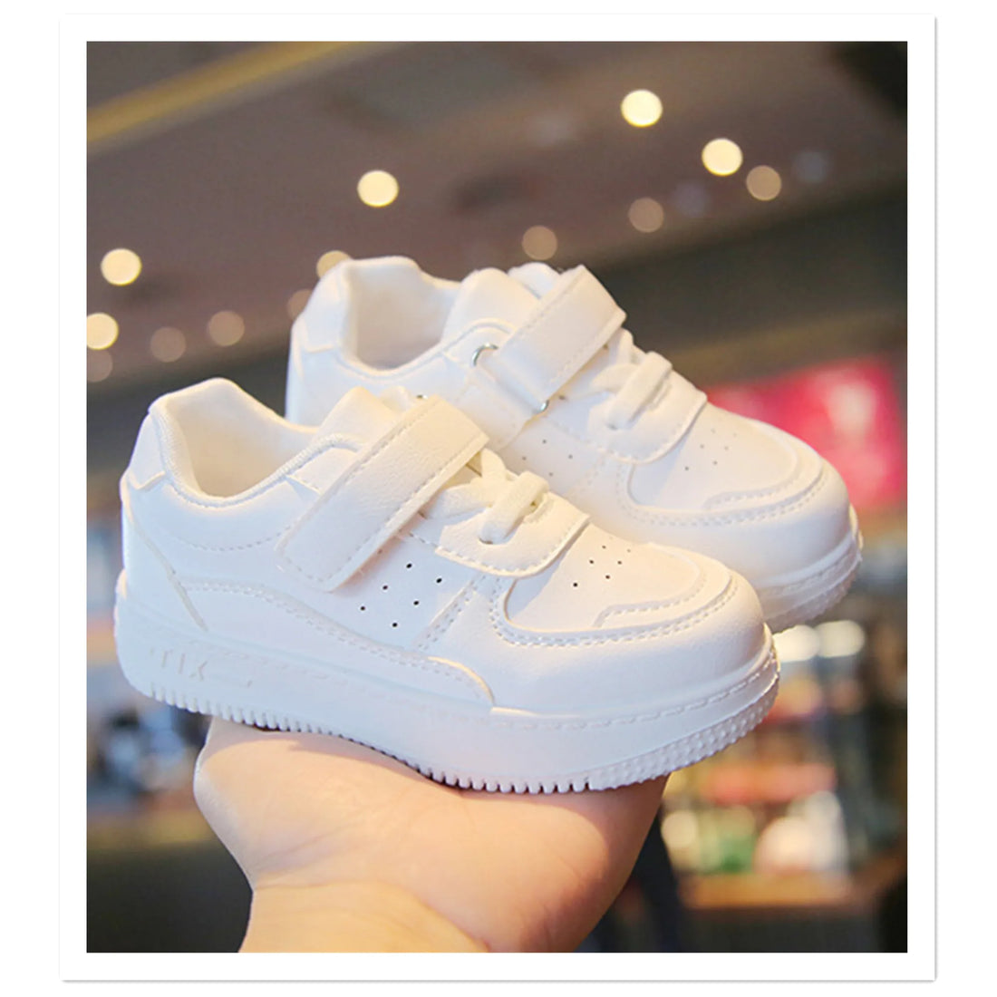 Children's Little White Shoes 2023 Spring and Autumn New Boys and Girls' Sports Shoes Casual Board Shoes Leather Top Soft Sole B