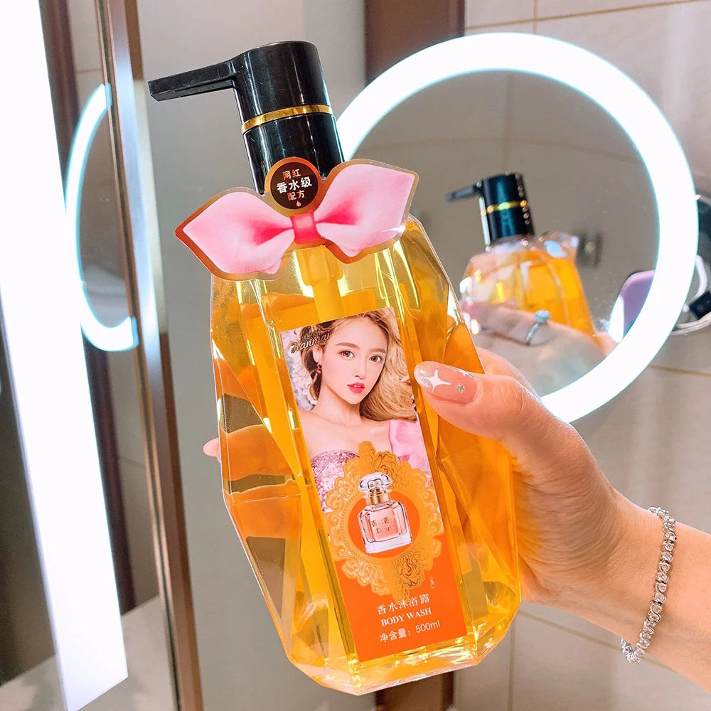 500ml Sakura Jasmine Petal Essential Oil Shower Gel Deep Cleansing Long lasting Fragrance Moisturizing Aromatic Body Care Bath Halalzen
