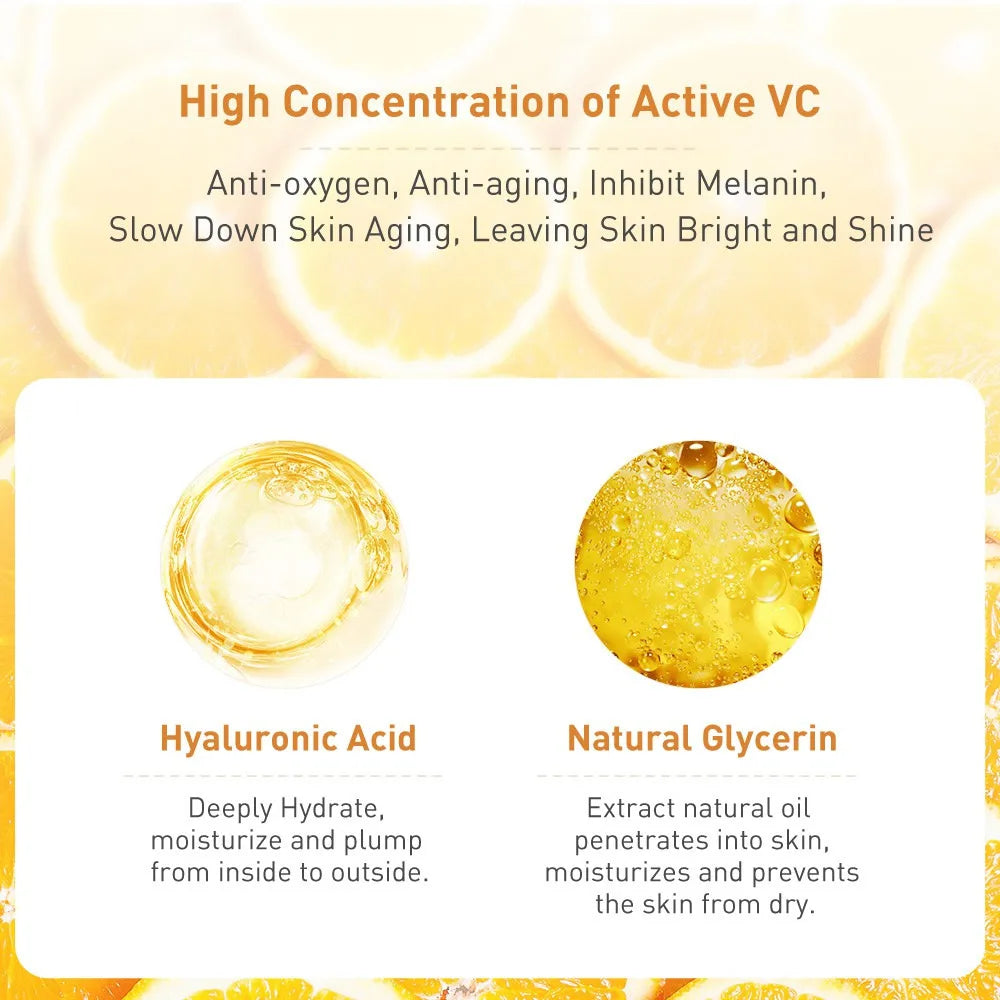 LANBENA Vitamin C Serum For Face Cream Whitening  Moisturizing Freckles Remover Fades Spots Skin Care 15ml