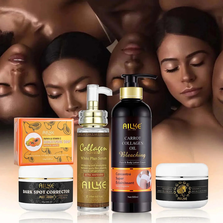 AILKE Collagen Whitening Set, Lightening, Moisturizing, Hydrating, Anti Dark Spots, Hyperpigmentation, For All Skin Types