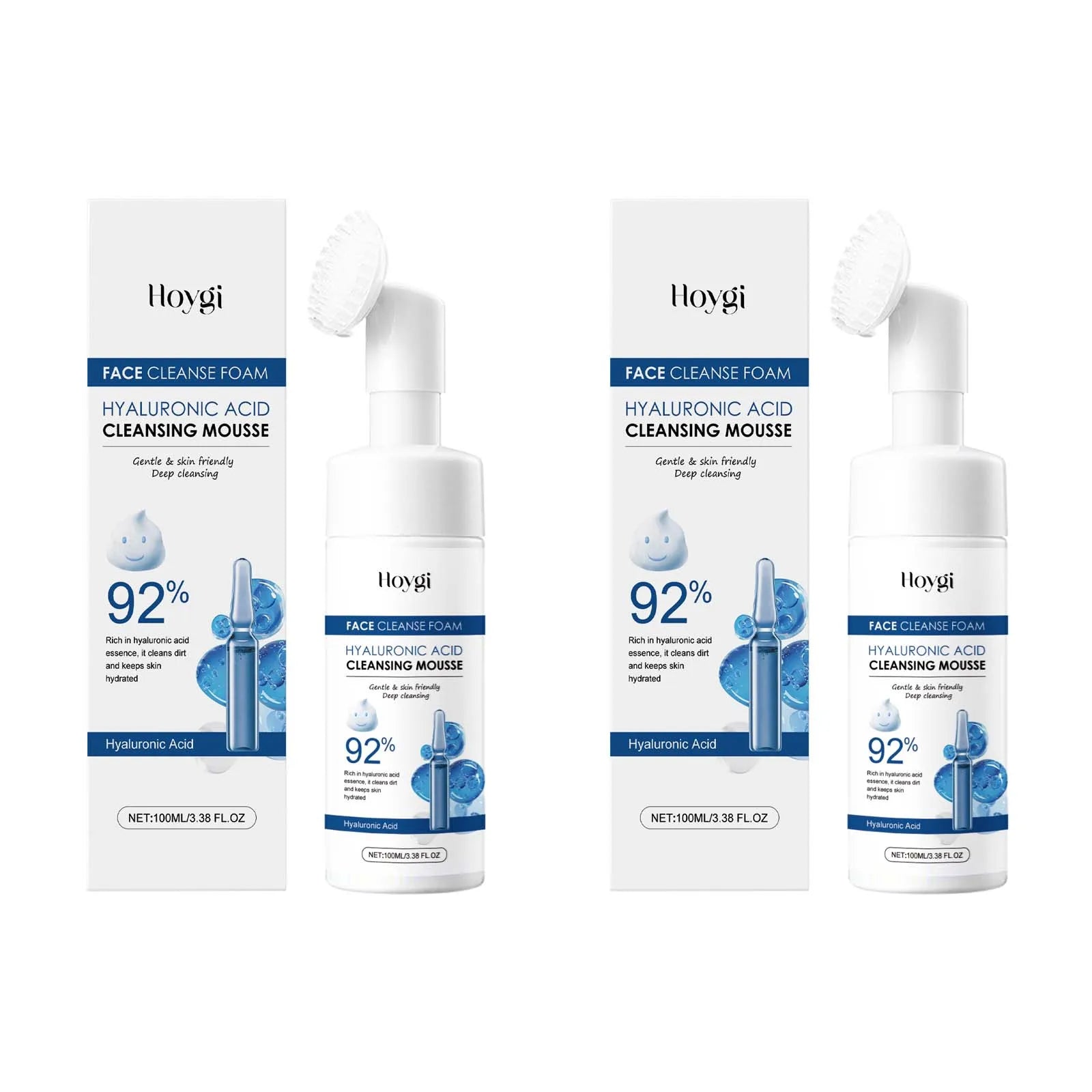 Hyaluronic Acid Cleansing Foam Gentle Moisturizing & Nourishing Oil Control Brightening Rejuvenation Face Wash Foam Face Cleanse Halalzen