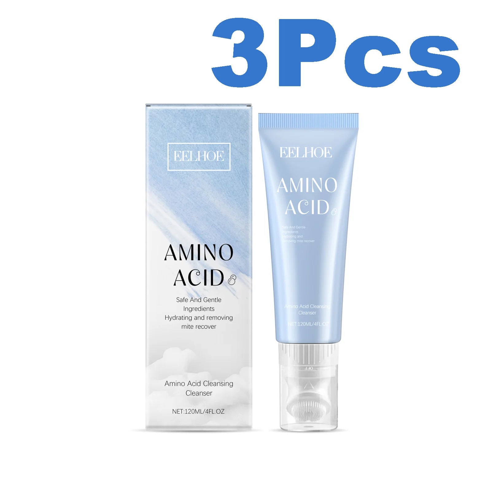Amino Acid Face Cleanser Moisturizing Oil Control Acne Care Deep Cleaning Mites Removal Gentle Foam Cleanser For Sensitive Skin Halalzen