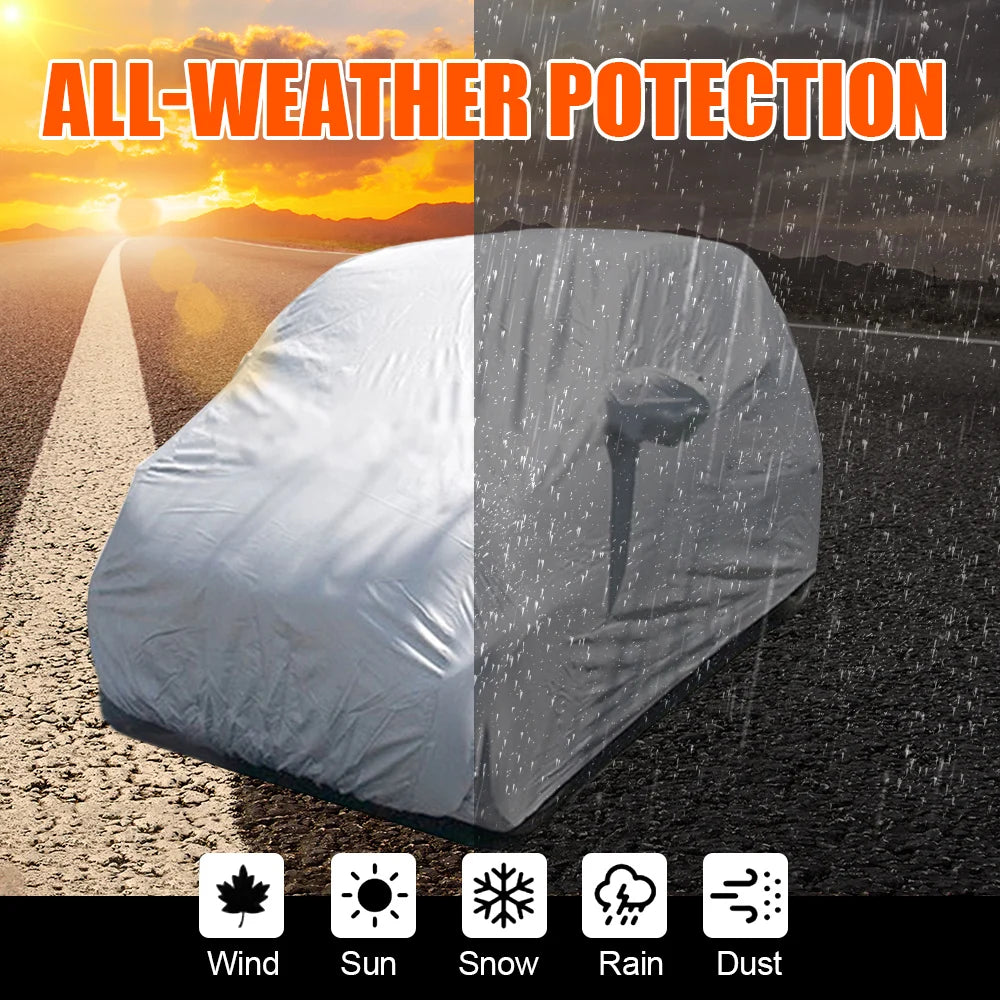 Car Cover Sun UV Protection Car Body Sun Rain Dustproof Waterproof Cover S/M/L/XL/XXL Car Covers Smart Outdoor Full Universal