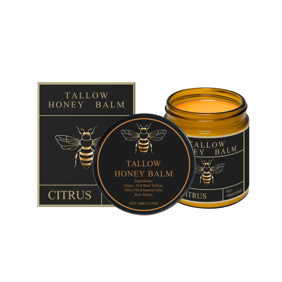 Tallow Honey Balm Firming Nourishing & Hydrating Skin Care Smoothing Soothe Skin Improves Elasticity Tallow Honey Moisturizer