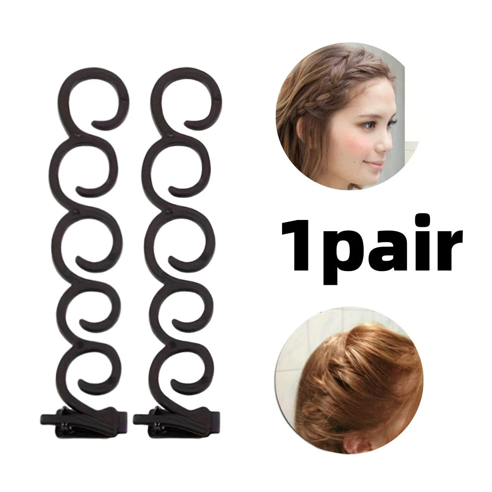 DIY Hair Braiding Tool Fishbone Braid Maker Set Simple Lazy Braider For Women All Hair Types Ponytail Bow-Shaped Styling Access Halalzen