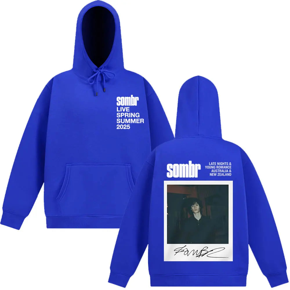Sombr The Late Nights & Young Romance Tour 2025 Sweatshirt Men Women Fashion Hoodie Long-sleeved Thick Casual Oversized Pullover