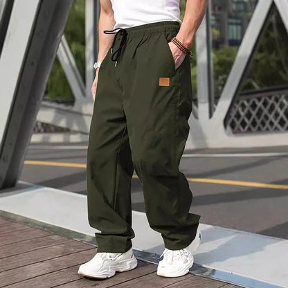 Men s Relaxed Fit Cargo Pants with Adjustable Drawstring Waistband and Multiple Pockets for Everyday Wear