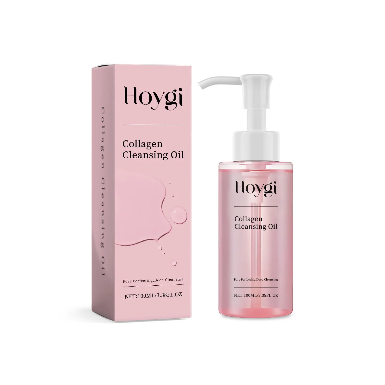 Hoygi 100ml Collagen Infused Makeup Remover Oil Jojoba Fast Emulsifying Gentle Cleansing for Waterproof Makeup Vegan No Residue Halalzen