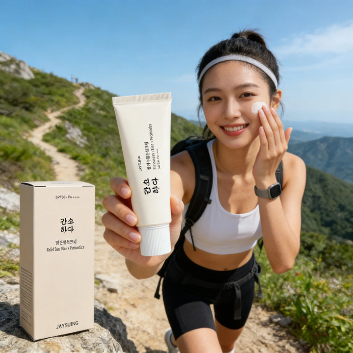 JAYSUING SPF 50+ Rice Probiotic Sunscreen UV Isolation Deep Hydration Antioxidant Sooth Skin Facial Sunscreen Soothing Cream