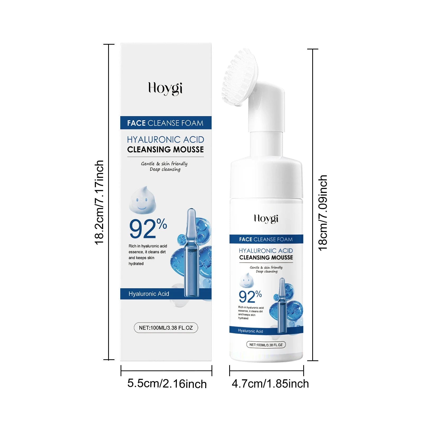 Hyaluronic Acid Cleansing Foam Facial Skin Mildly Cleansing&Attenuating Fine Lines Deep Moisturizing Nourishing Facial Cleanser Halalzen