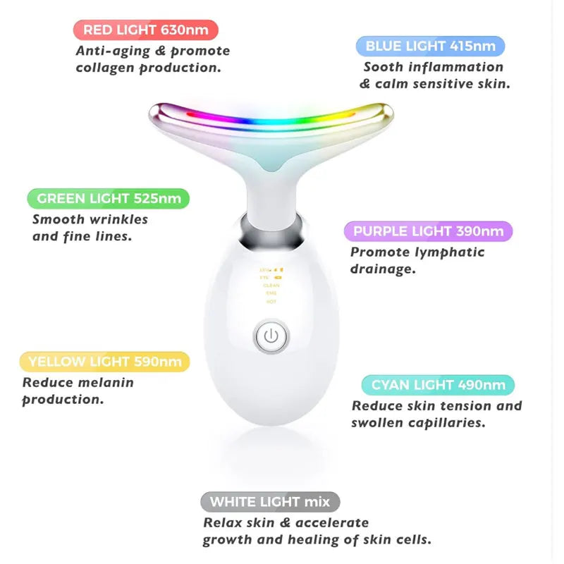 7 Colors Face Neck Massager Household Lifting And Firming Facial Electric Introduction Beauty Massage Face Care Tools 04 Halalzen