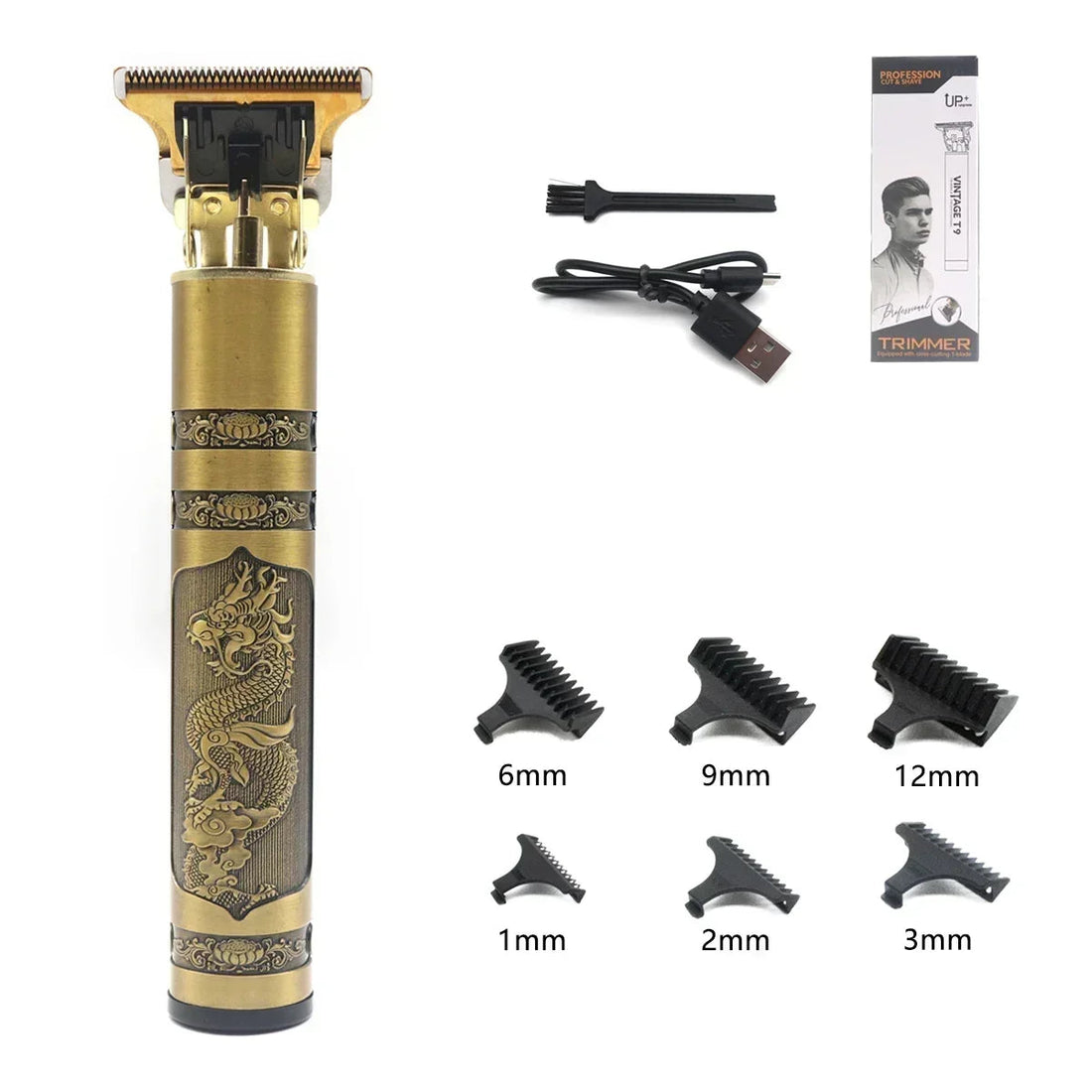 Professional T9 Hair Trimmer Machine Metal Body Beard Trimmer for Men Stainless Steel Blade Hair Clipper Beard Trimmer Halalzen