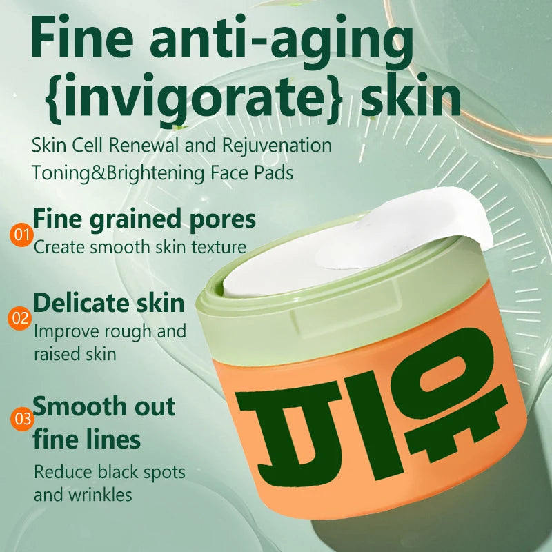 Skincare Anti-Aging, Dark Spot & Wrinkle Minimizing Toner Pads with Snail Mucin, Centella Asiatica, Niacinamide, Peptide Complex Halalzen