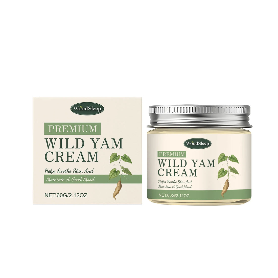 Wild Yam Body Cream for Women Relieve PMS Balanced Female Hormone Level Menopause Emotional Calming Soothing Body Massage Cream