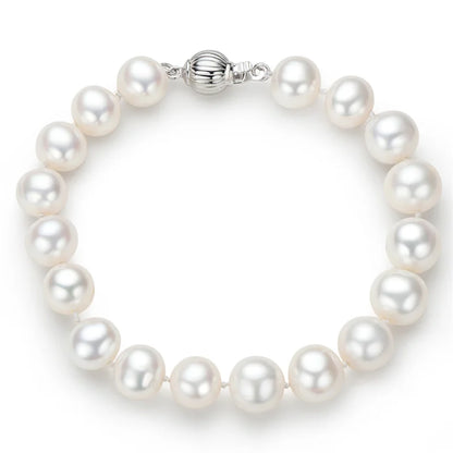 OXTAO 925 Silver Natural Freshwater Pearl Bracelet Women'S Daily Wear Elegant Bracelet Jewelry Anniversary Birthday Gift