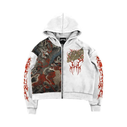 Goth Print Hoodies Men Clothing Street Fashion Hip Hop Harajuku Vintage Sweatshirt Hoodie Loose Casual Hoodies for Men Tops