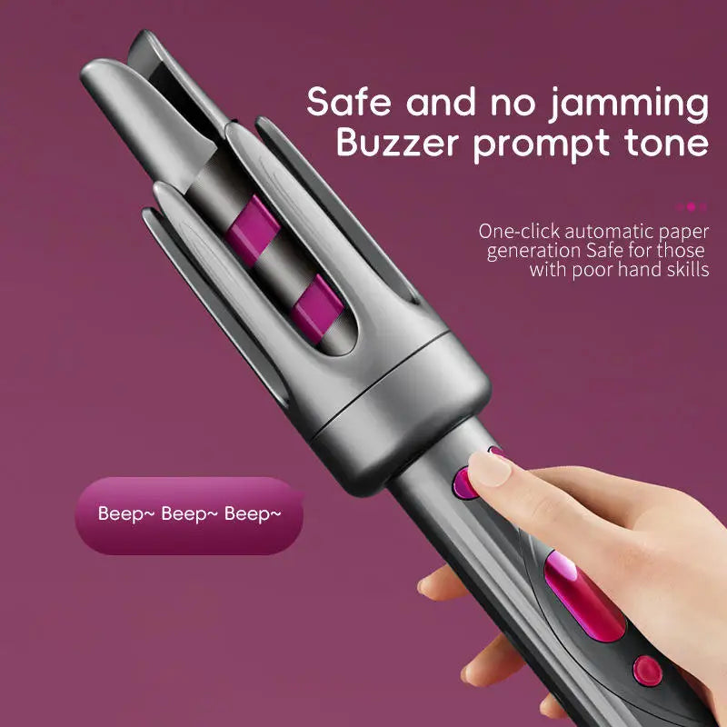 Professional Ceramic Hair Curler Wand Long Barrel Portable Electric Automatic Fast-Curling Iron LED Display for Household Use