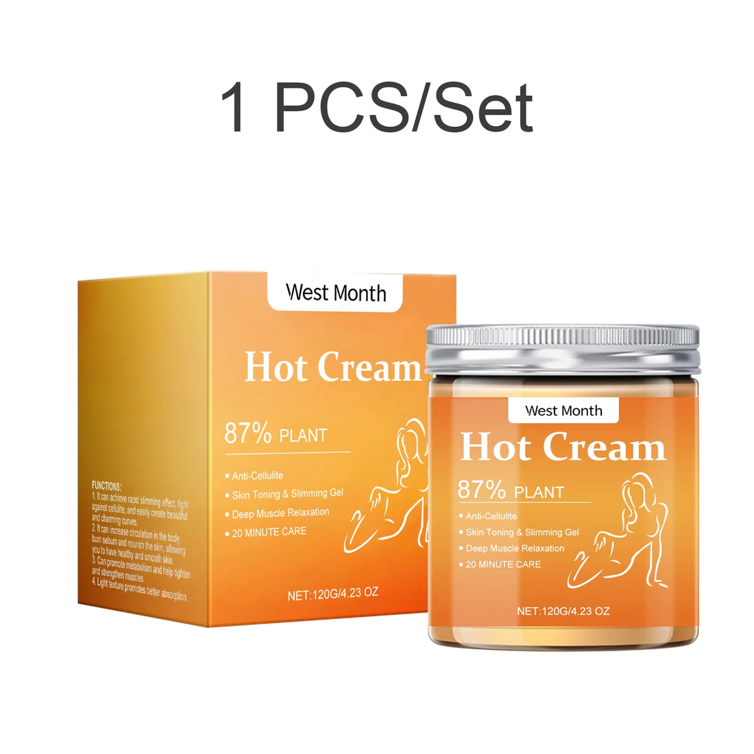 West Month Firming Body Cream Tightens Skin Boosts Elasticity Lightens Fine Lines Hydrates and Moisturizes Brightens Skin Tone