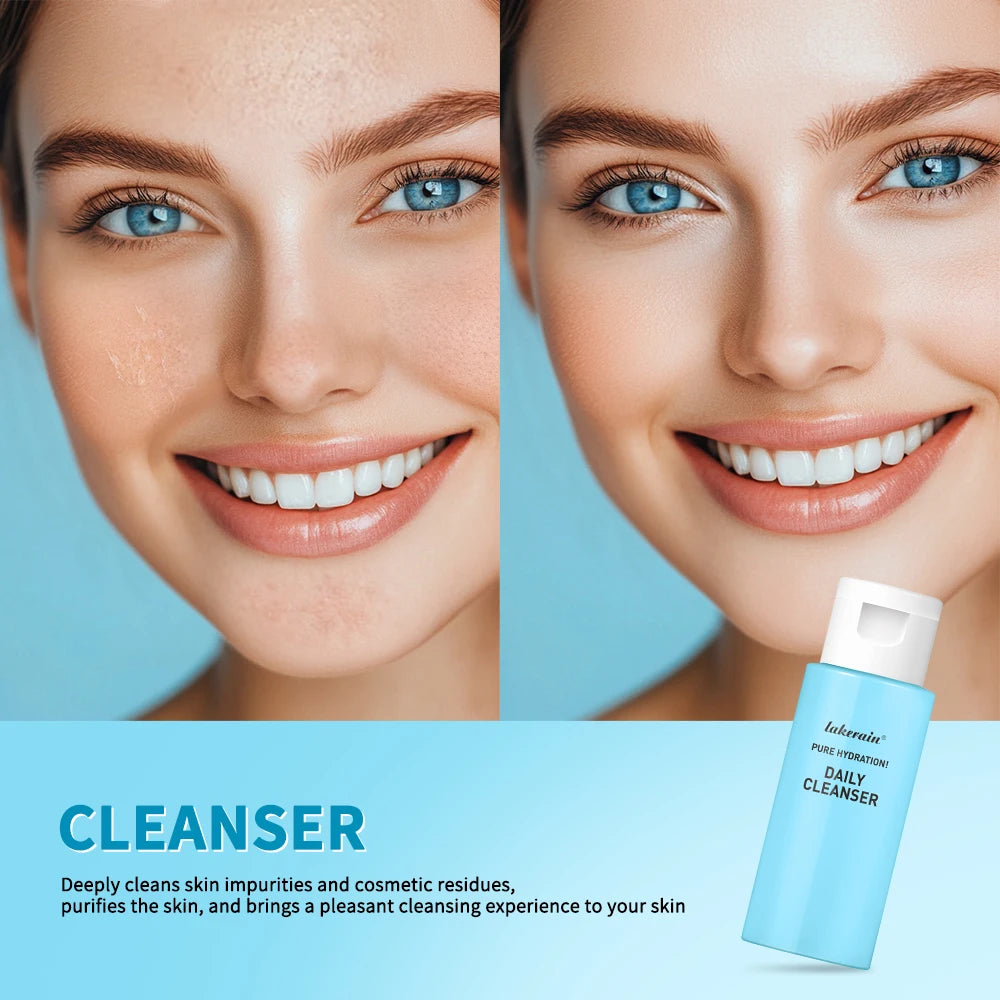 5Pcs/Set Travel‑Size Mini Skincare Kit Cleanser Makeup Remover Moisturizer Eye Cream Hydrating Gift For Women Girls