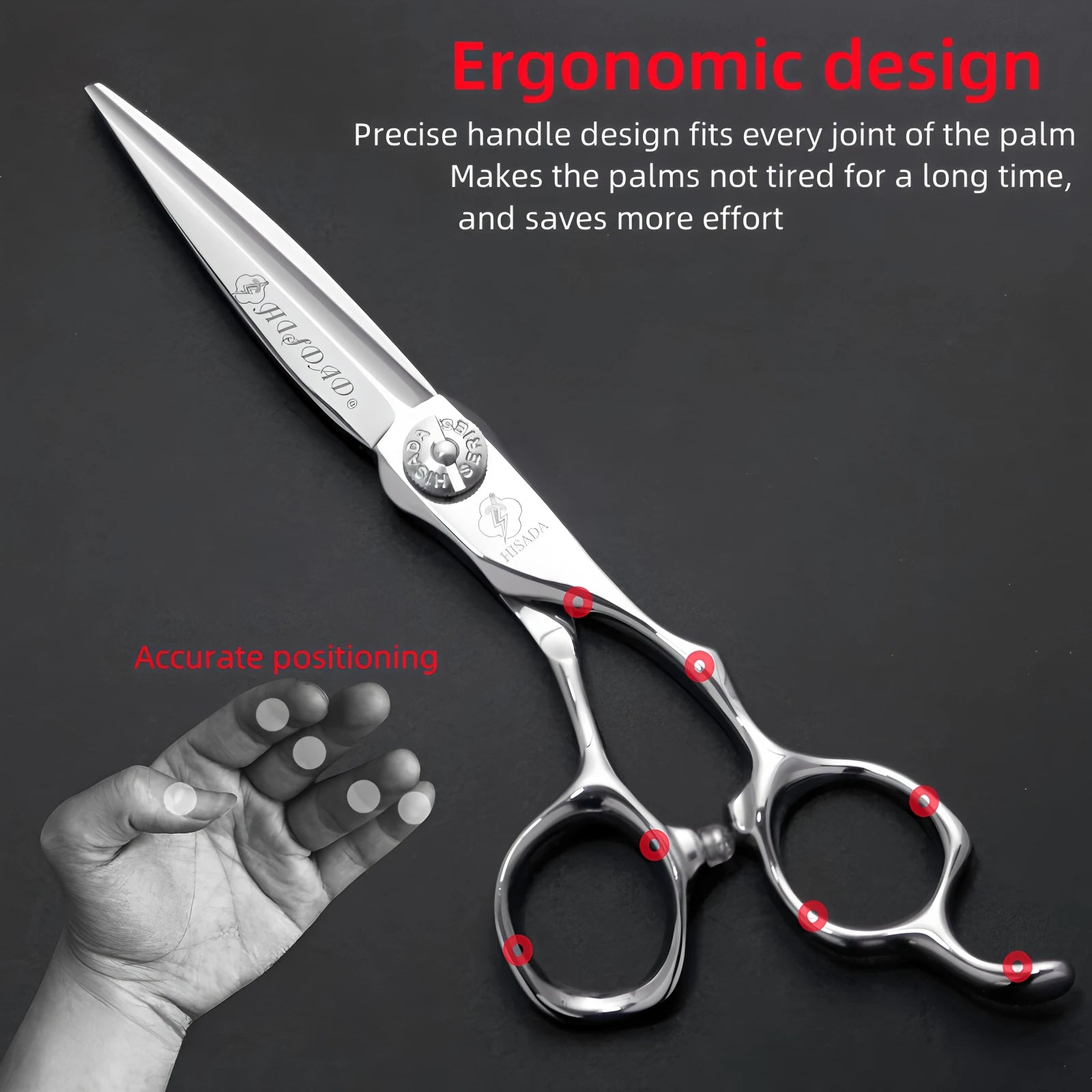 HISADA Hairdressing Scissors Professional Barber Scissors 6.0 Inch Scissors VG10 Material Professional Barber Scissors