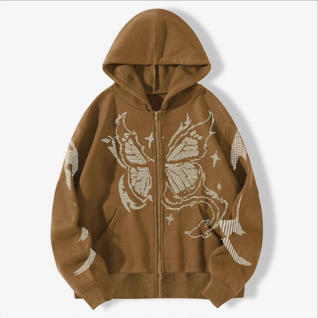 Hoodies Y2k Women Fashion Casual Monogram Print Long Sleeve Drawstring Hooded Sweatshirt Butterfly 2000s Clothes Y2k