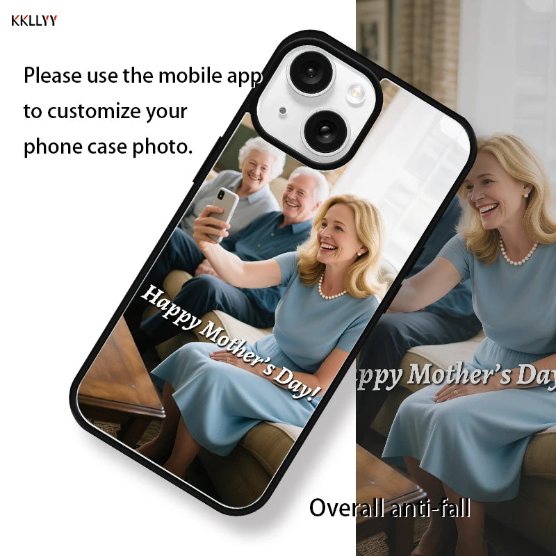 Magnetic Pattern Customized Acrylic Phone Case For iPhone16 15 14 13 12 11 Pro Max XS Shockproof birthday Mother's Day gift