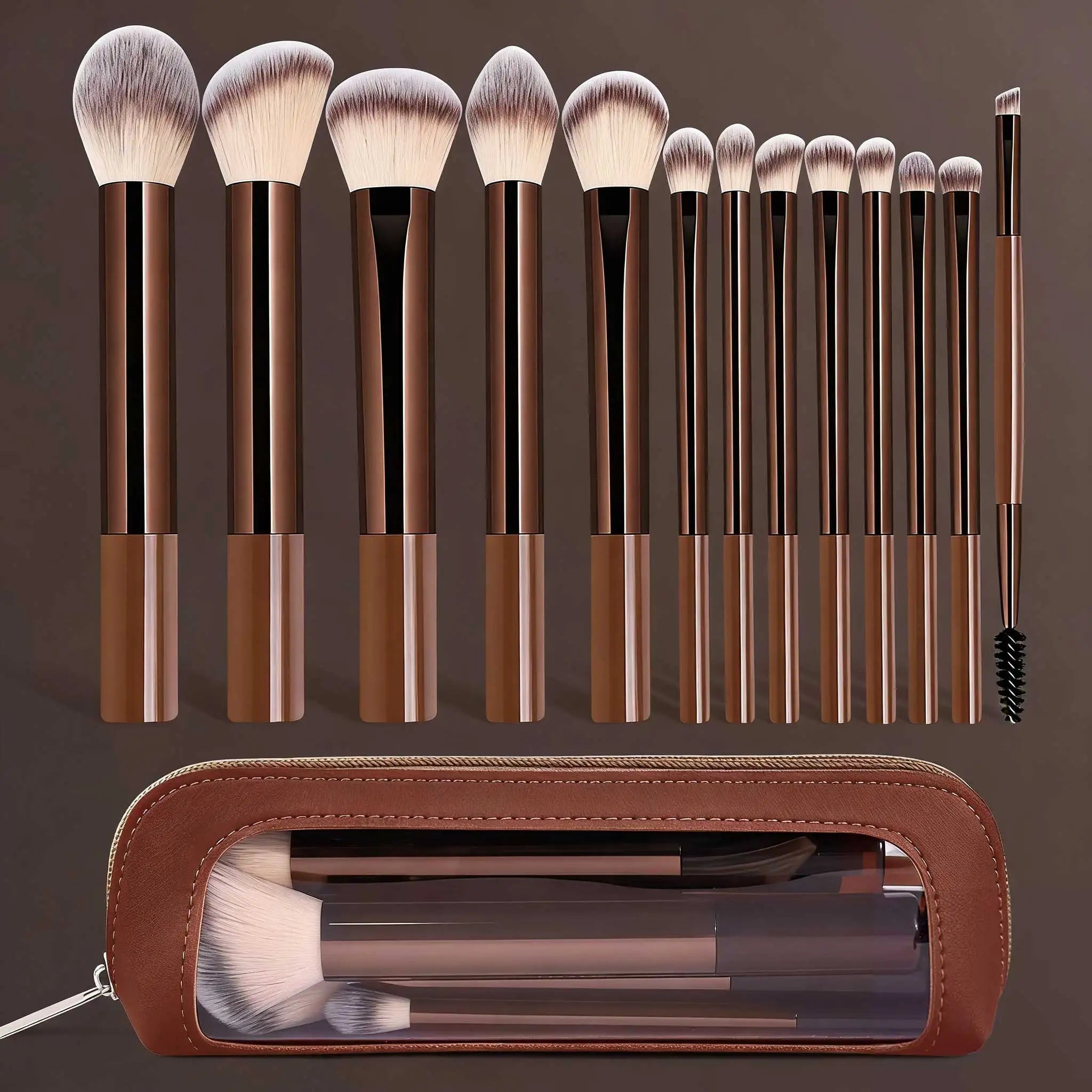 13pcs Makeup Brushes with Storage Bag Soft Fluffy Cosmetic Foundation Powder Eyeshadow Kabuki Blending Beauty Tool Makeup