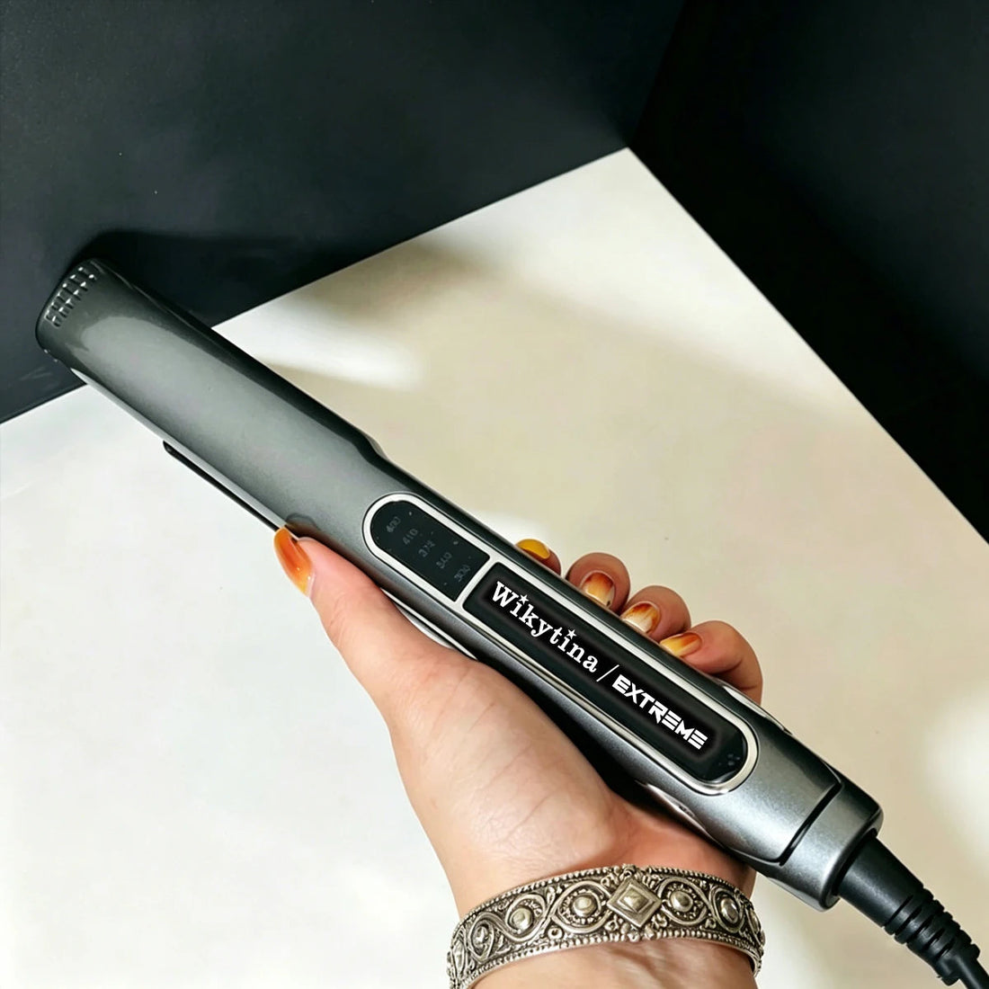 Lizze Style 2 in 1 Hair Straightener Curler Nano Titanium Dual Purpose for Straight or Fluffy Curls Portable Home Use Halalzen