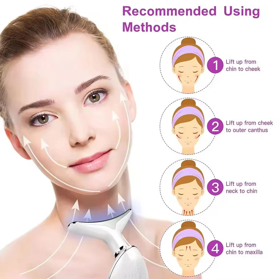 7 Colors Face Neck Massager Household Lifting And Firming Facial Electric Introduction Beauty Massage Face Care Tools 04 Halalzen