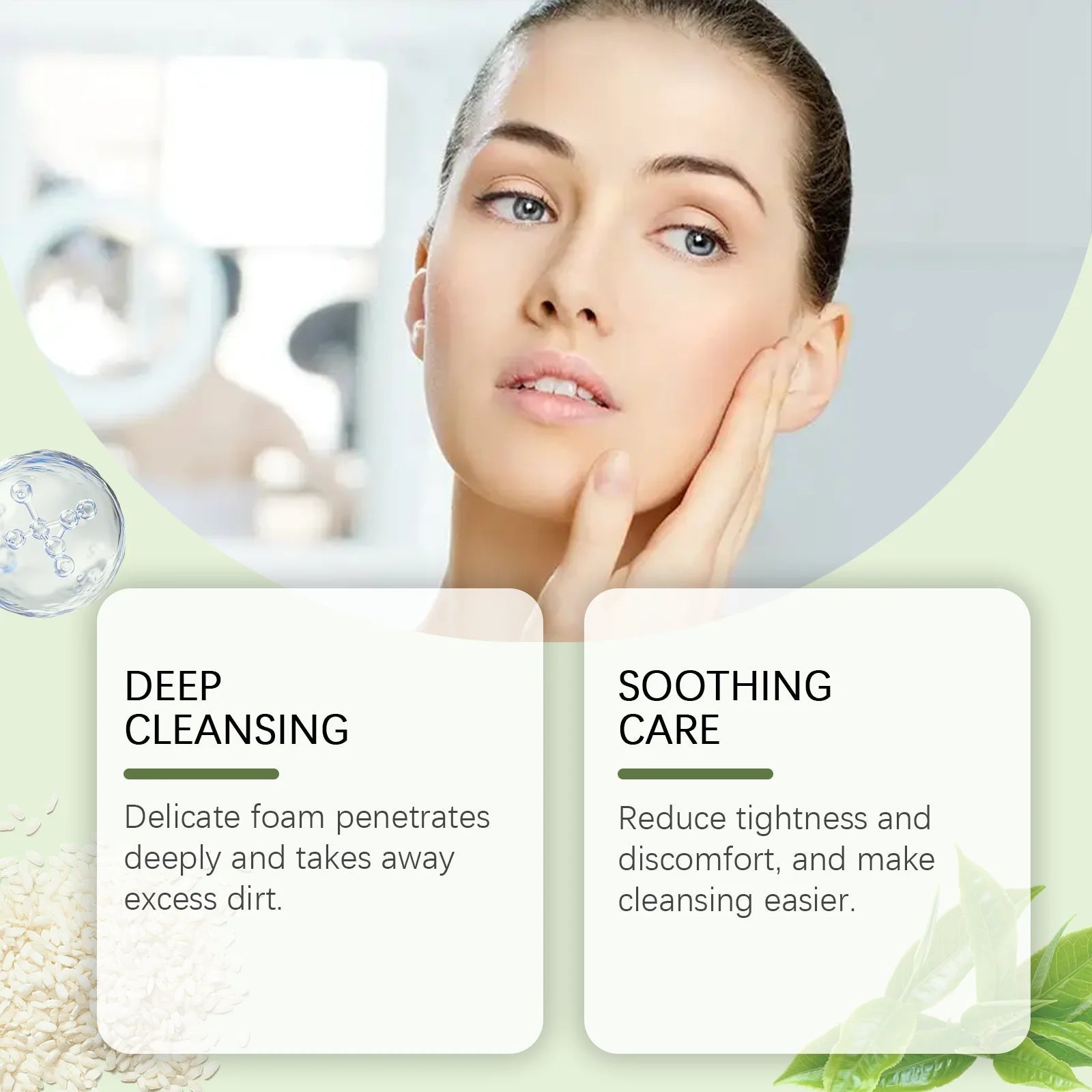 Green Tea Salicylic Acid Facial Cleanser Gently Clean Pores Moisturize Without Tightening Improve Acne Cleanse Refresh Care Halalzen